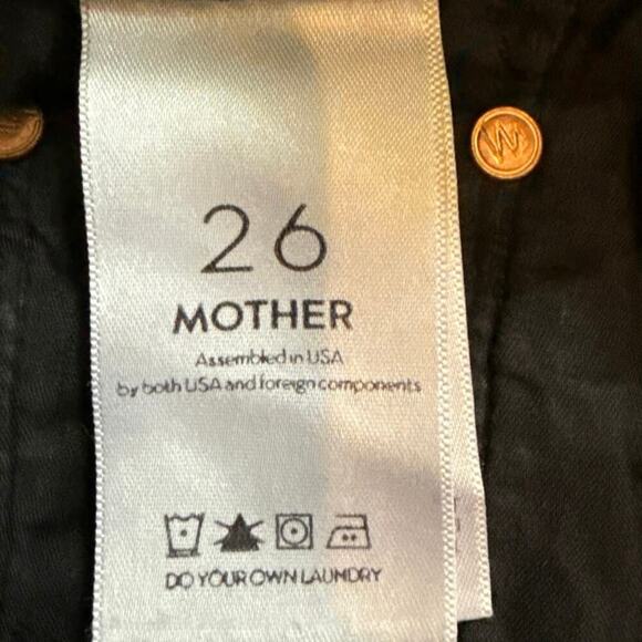 Women’s Mother Jeans High Waisted Looker Ankle Fray Black Skinny Jeans Size 26 - Picture 6 of 8